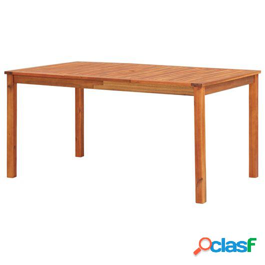 Mesa de jardín madera maciza de acacia 150x90x74 cm