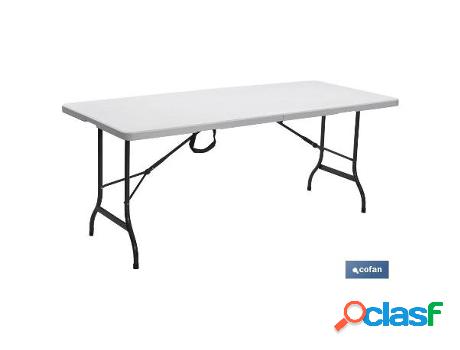 Mesa plegable rectangular blanca 180x70x72cm