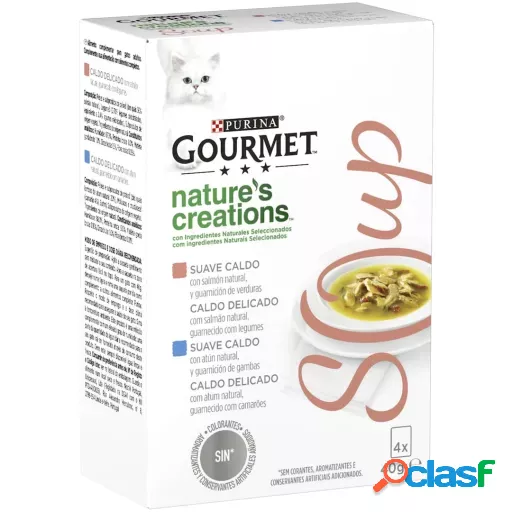 Multipack Nature's Creation Soup para Gatos de Salmón y