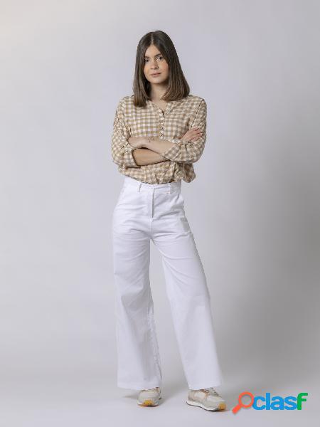 Pantalón culotte bolsillos Blanco
