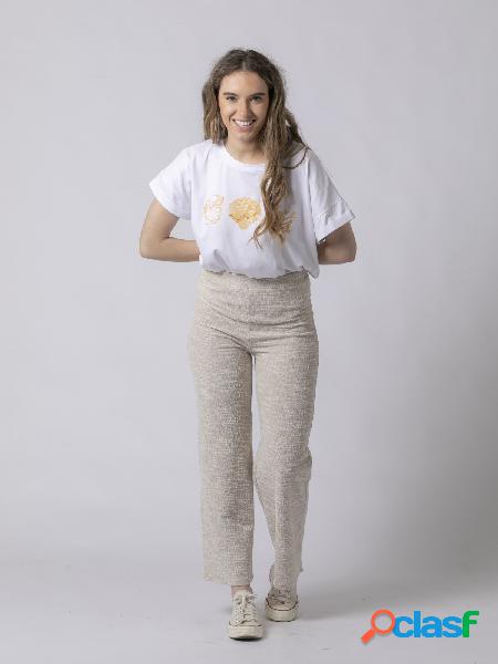 Pantalón culotte rizo algodón 100% Beige