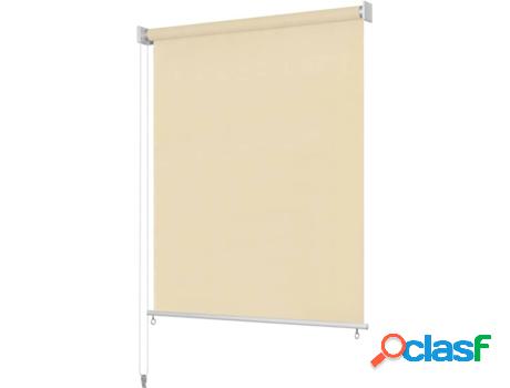 Persiana VIDAXL Enrollable de Exterior Hdpe Crema 80X140 cm