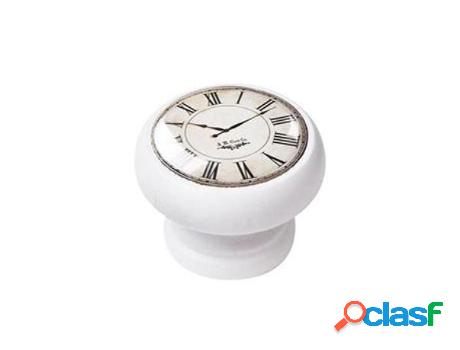 Pomo madera 40mm reloj blanco 450bl02