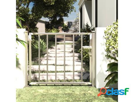 Puerta VIDAXL de jardín de acero inoxidable 100x75 cm