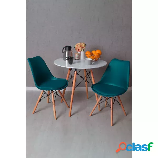 RegalosMiguel - Conjunto Mesa Tower Redonda 80 cm Blanca