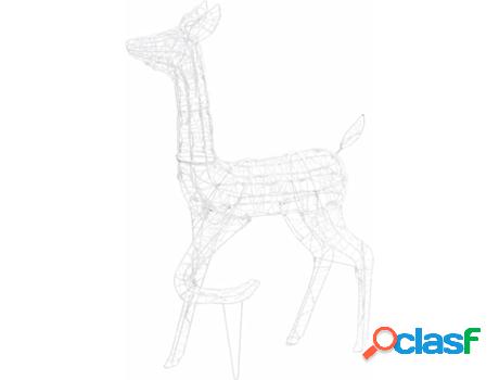 Renos de Navidad VIDAXL 160 luces LED (PVC - Blanco cálido