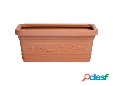 Saturnia macetero resina rectangular, color terracota,