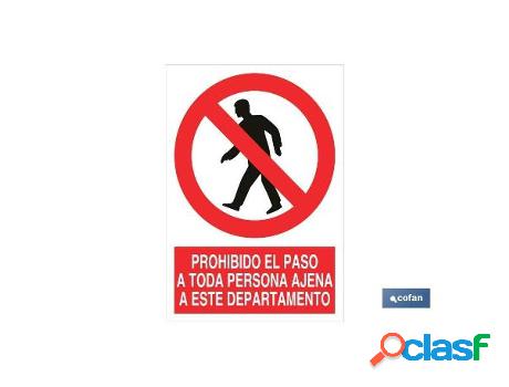 Señal adhesivo 210x148mm prohibido el paso a toda persona