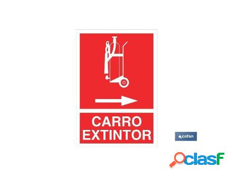Señal luminiscente 148x105mm carro extintor derecha