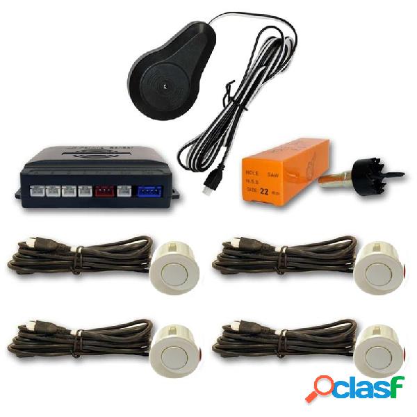 Sensor aparcamiento 4 detectores ultrasonidos Blanco Perla y
