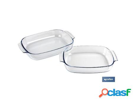 Set de 2 fuentes ovales de vidrio borosilicato modelo