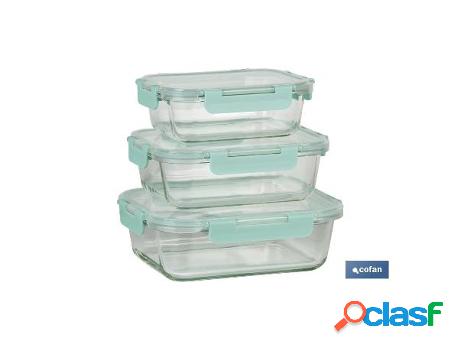 Set de 3 recipientes de borosilicato modelo agatha 640 ml