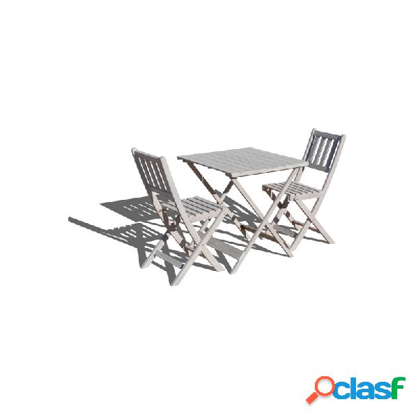 Set mesa madera +2 sillas plegables decape