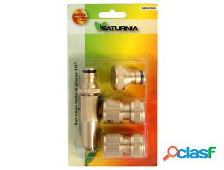 Set riego 4 piezas para mangueras 1/2 fabricado en laton.