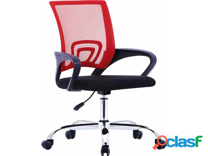 Silla de Escritorio Operativa VIDAXL Con soporte Rojo (Malla