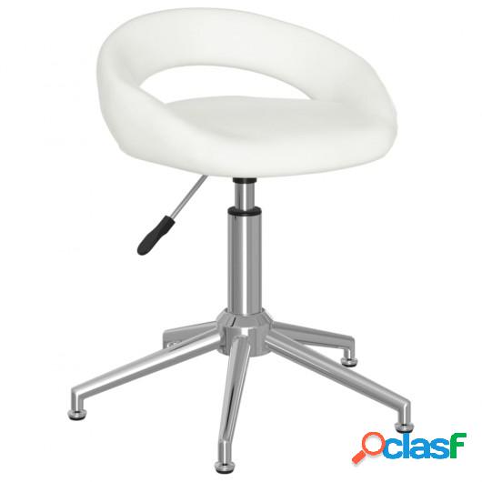 Silla de comedor giratoria cuero sintético blanco