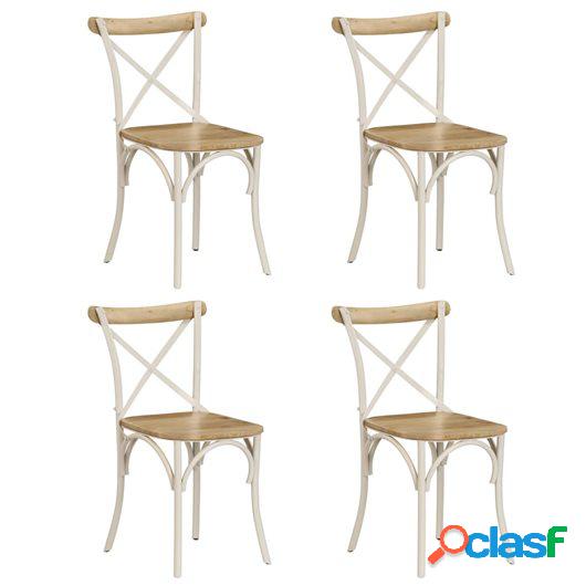 Sillas con respaldo cruzado 4 uds madera maciza de mango