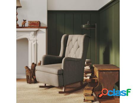 Sillón VIDAXL con patas mecedoras madera caucho Gris