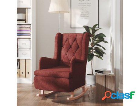 Sillón VIDAXL con patas mecedoras madera maciza caucho Rojo