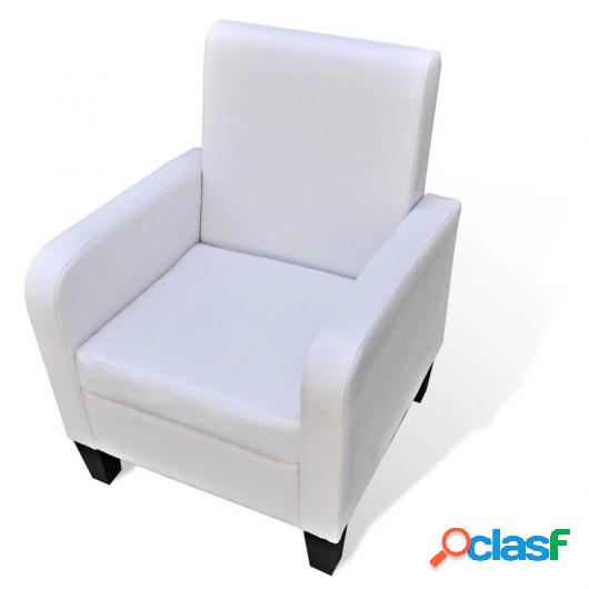 Sillón de cuero artificial blanco