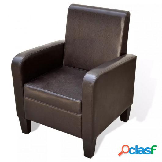 Sillón de cuero artificial marrón