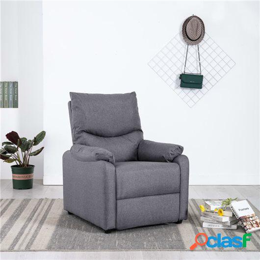 Sillón reclinable para TV de tela gris claro