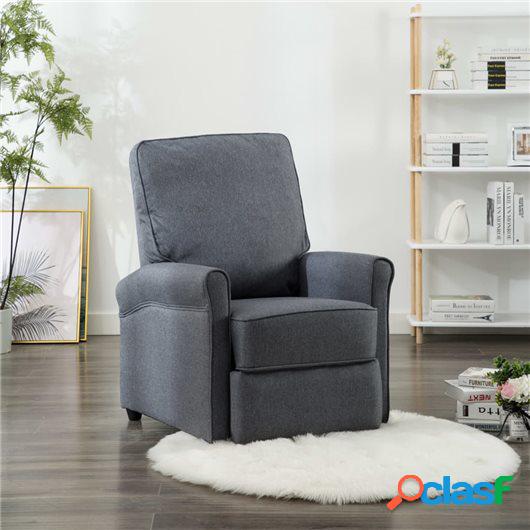 Sillón reclinable para TV de tela gris oscuro