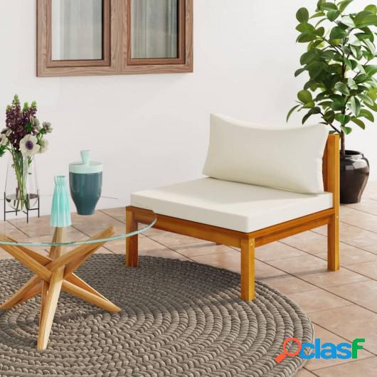 Sofá intermedio seccional cojín blanco crema madera de