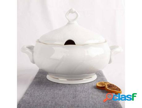 Sopera de Porcelana con Tapa FRANQUIHOGAR (1L)