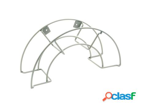 Soporte manguera pared metalica 1/2 luna color gris