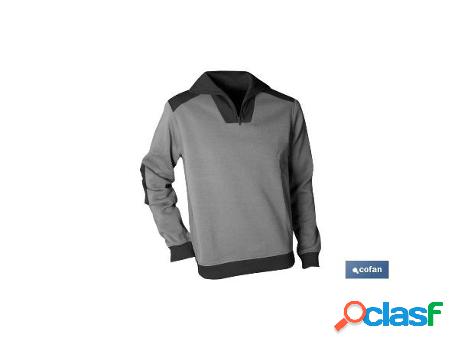 Sudadera cuello cremall. volta 280gms/m gris-negro t-s