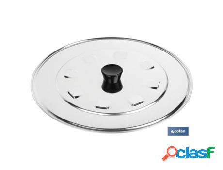 Tapa c/desvapo modelo argán acero inox 24cm caja 12 unid.