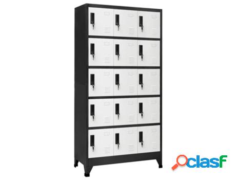 Taquilla VIDAXL Antracita (Acero - 90 x 40 x 180 cm)
