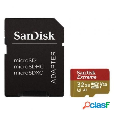 Tarjeta de memoria sandisk extreme 32gb microsd hc uhs-i con