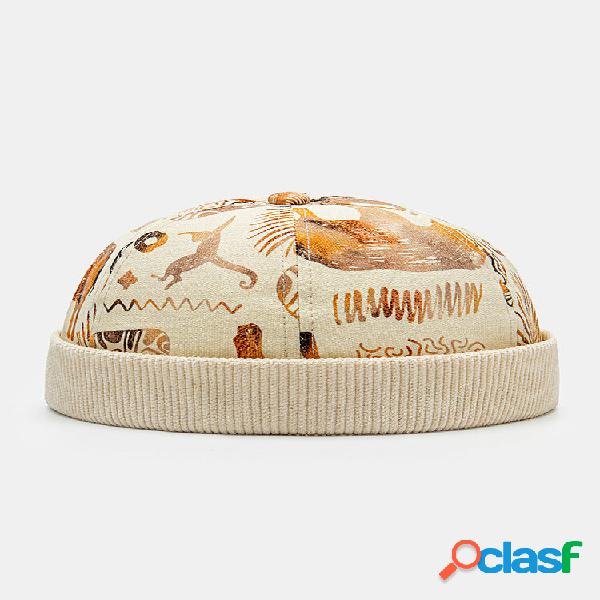 Unisex de pana con estampado de animales de dibujos animados