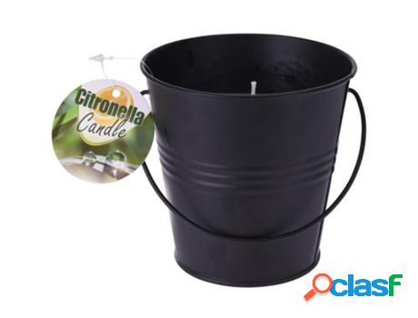 Vela cubo chapa negro citronela 10 cm