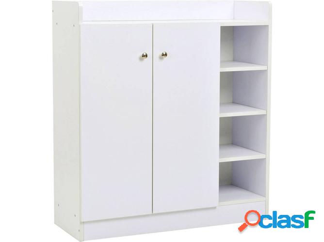 Zapatera HOMCOM M3084 Blanco (MFC y Alumínio - 80 x 30 x 90