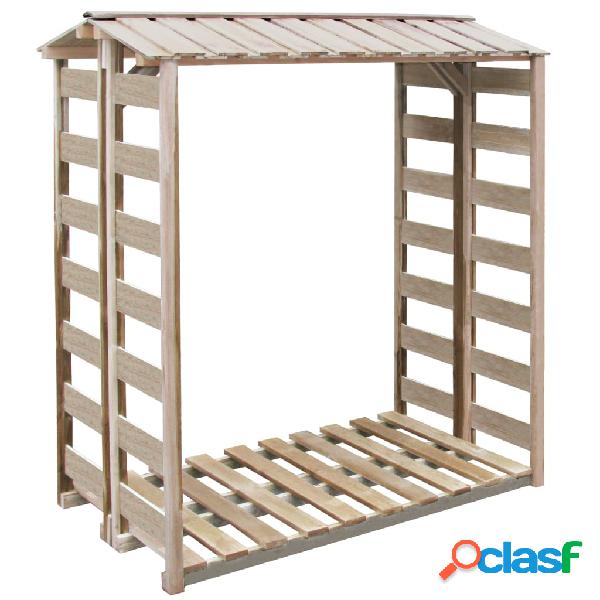 vidaXL Caseta para leña madera de pino impregnada