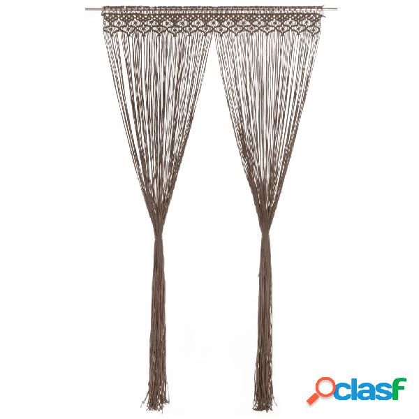 vidaXL Cortina de macramé algodón gris taupé 140x240 cm