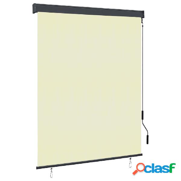 vidaXL Estor enrollable de exterior color crema 140x250 cm