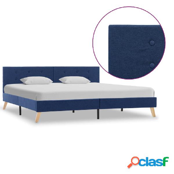 vidaXL Estructura de cama de tela azul 180x200 cm