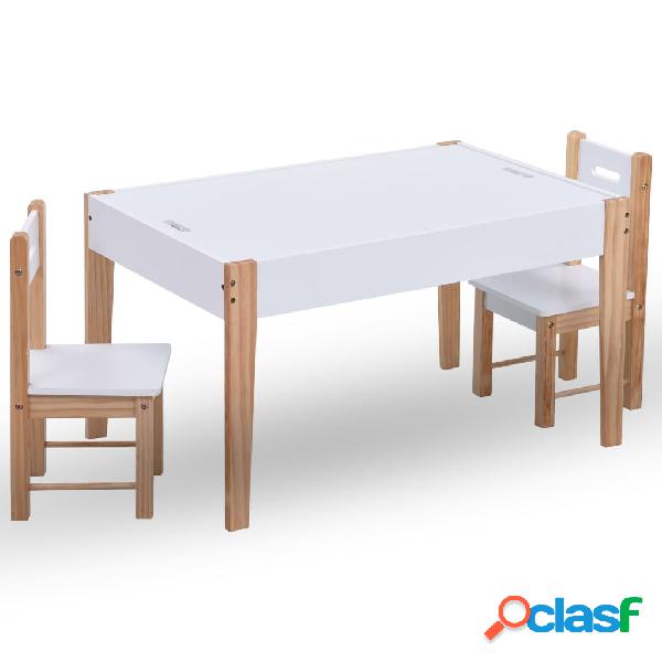 vidaXL Mesa y sillas infantiles 3 pzas con pizarra negro y