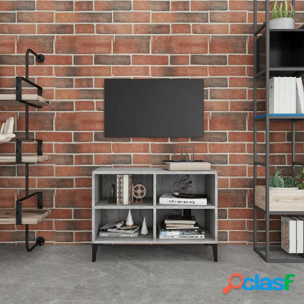 vidaXL Mueble para TV con patas de metal gris Sonoma