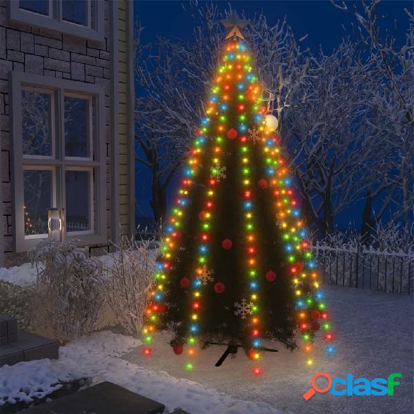 vidaXL Red de luces para árbol de Navidad 250 LED colorido