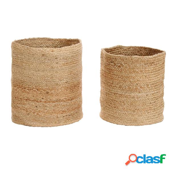 vidaXL Set cestas almacenamiento 2 piezas hechas a mano yute