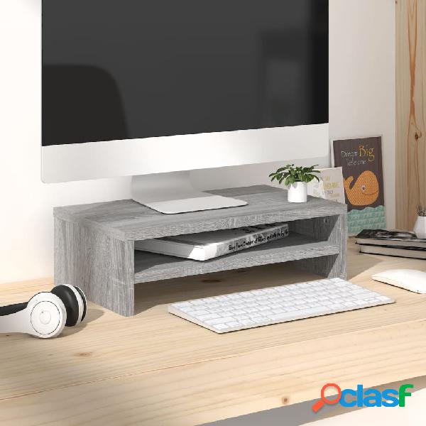 vidaXL Soporte de monitor madera contrachapada gris Sonoma