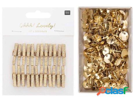 24 Pinzas para La Ropa Pequeñas de Madera RICO DESIGN con