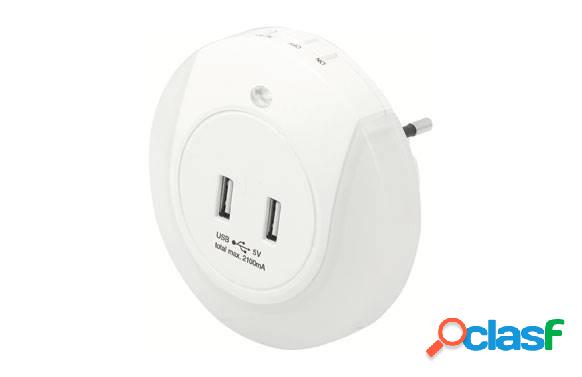 Adaptador con doble usb 2.1A CON LUZ Simon