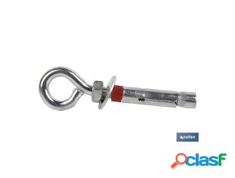 Anclaje metalico c/argolla 6/8x45 caja 100 unid.