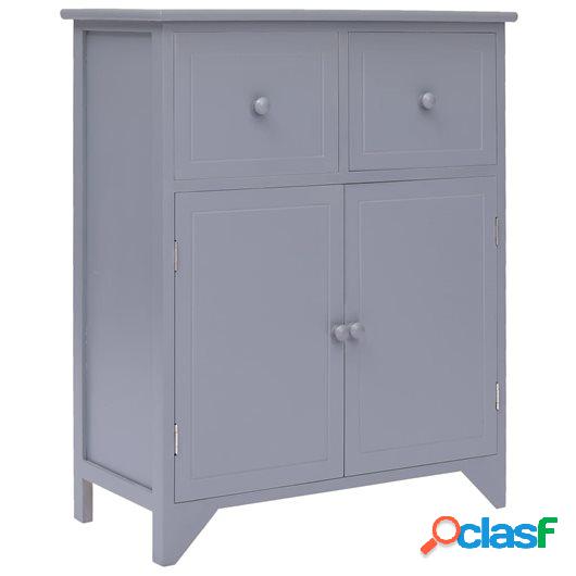 Armario auxiliar de madera de Paulownia gris 60x30x75 cm